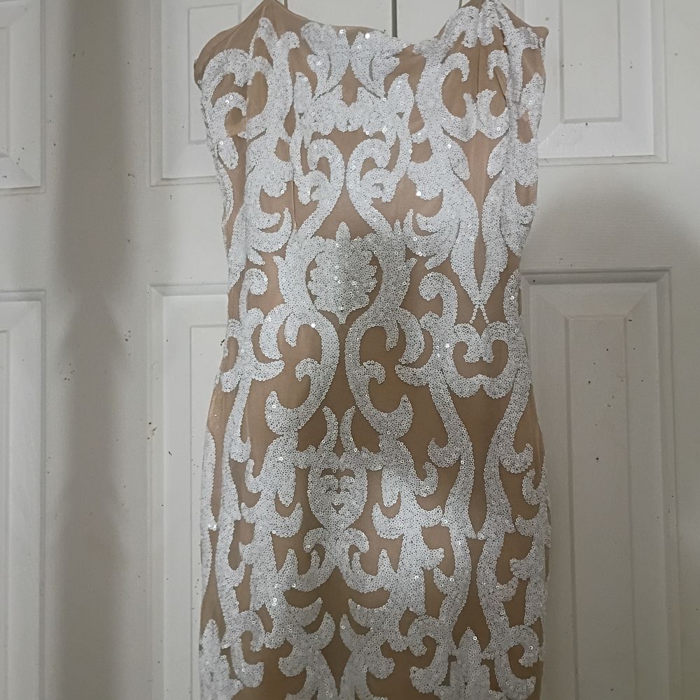 Elegant White Lace Overlay Dress